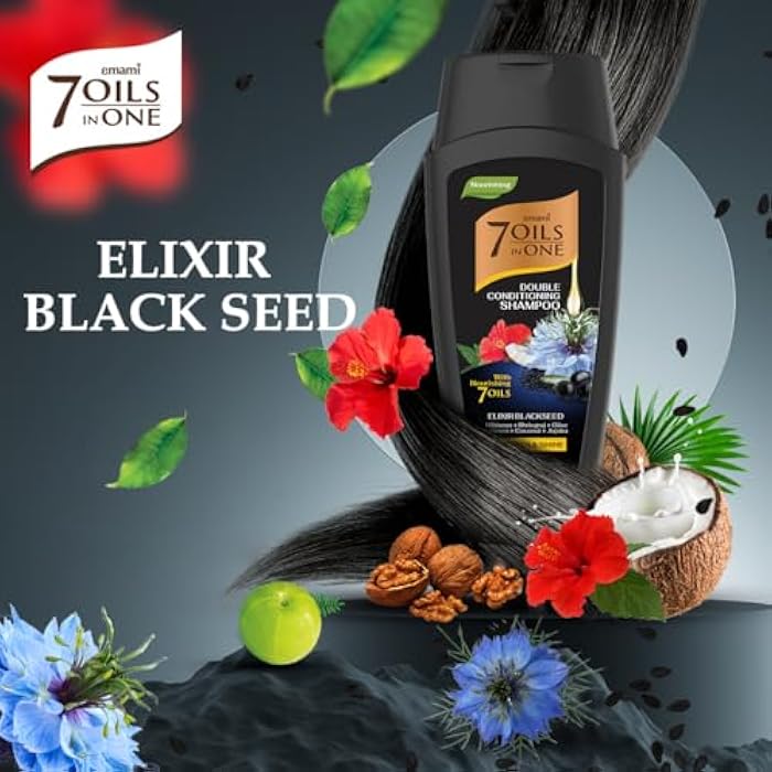 Emami 7 Oils in One Double Conditioning Shampoo Elixir Black seed 100 ML - Image 4